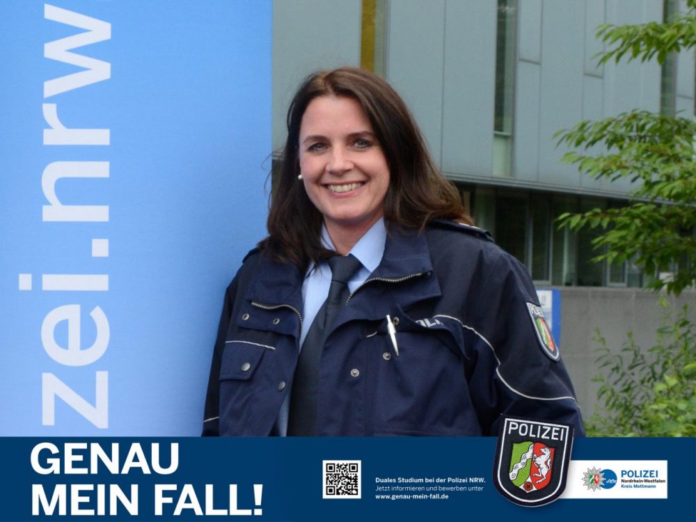 GMF_Rehmann Nicole Rehmann, Personalwerberin der Kreispolizeibehörde Mettmann, informiert am 16. Mai im BIZ über den Polizeiberuf. Foto: Polizei