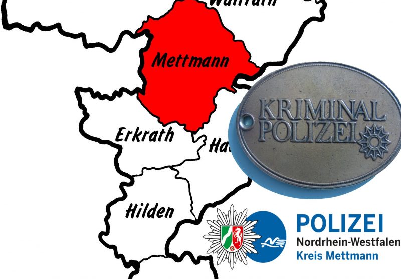 Kreiskarte_Me_K Die Kriminalpolizei ermittelt und fahndet international nach dem Komplettdiebstahl eines Kraftrad Kawasaki Z1000 in Mettmann. Symbolbild: Polizei